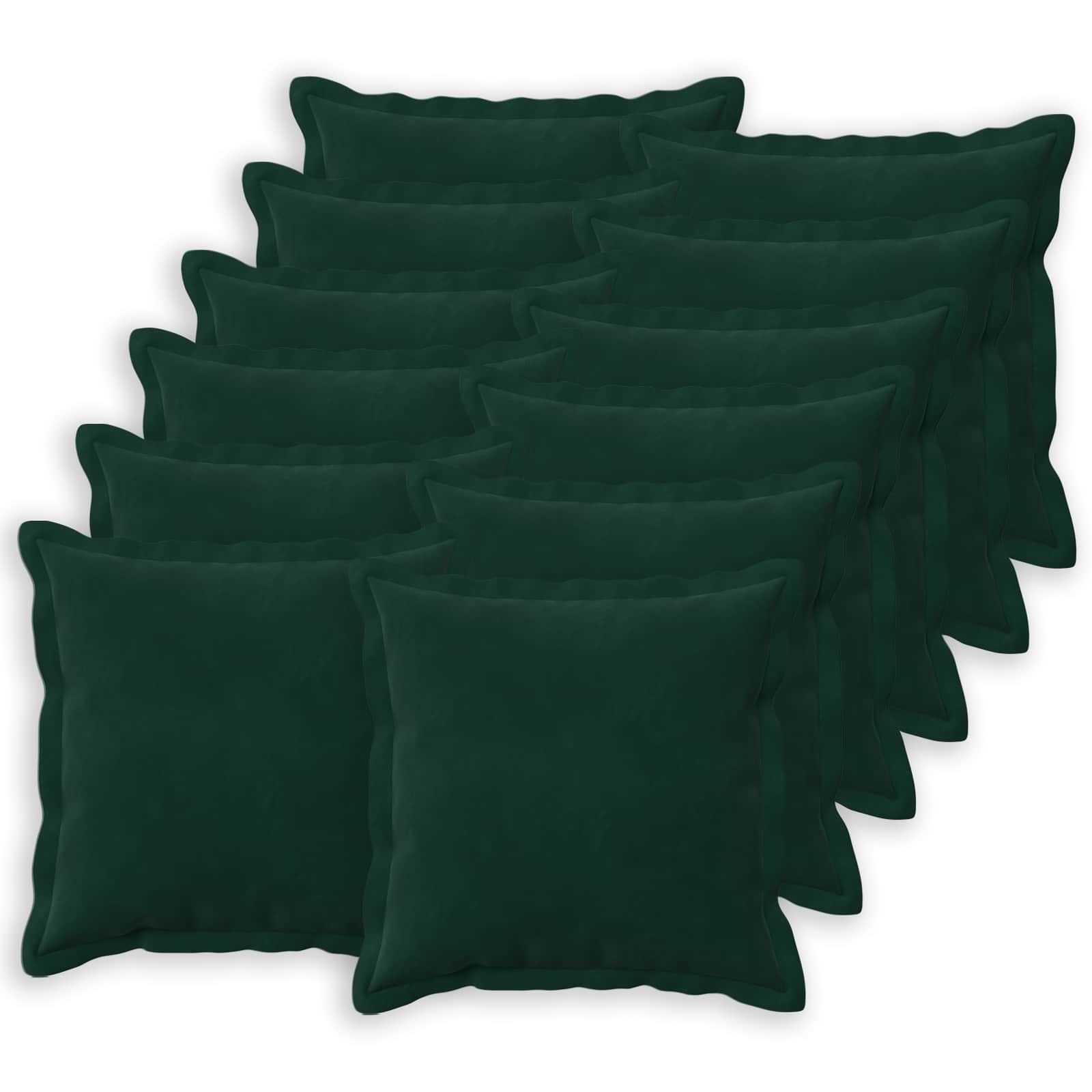 vidaXL Cushion Cover 12 pcs HOUTEN Dark Green 40 x 40 cm Velvet 2