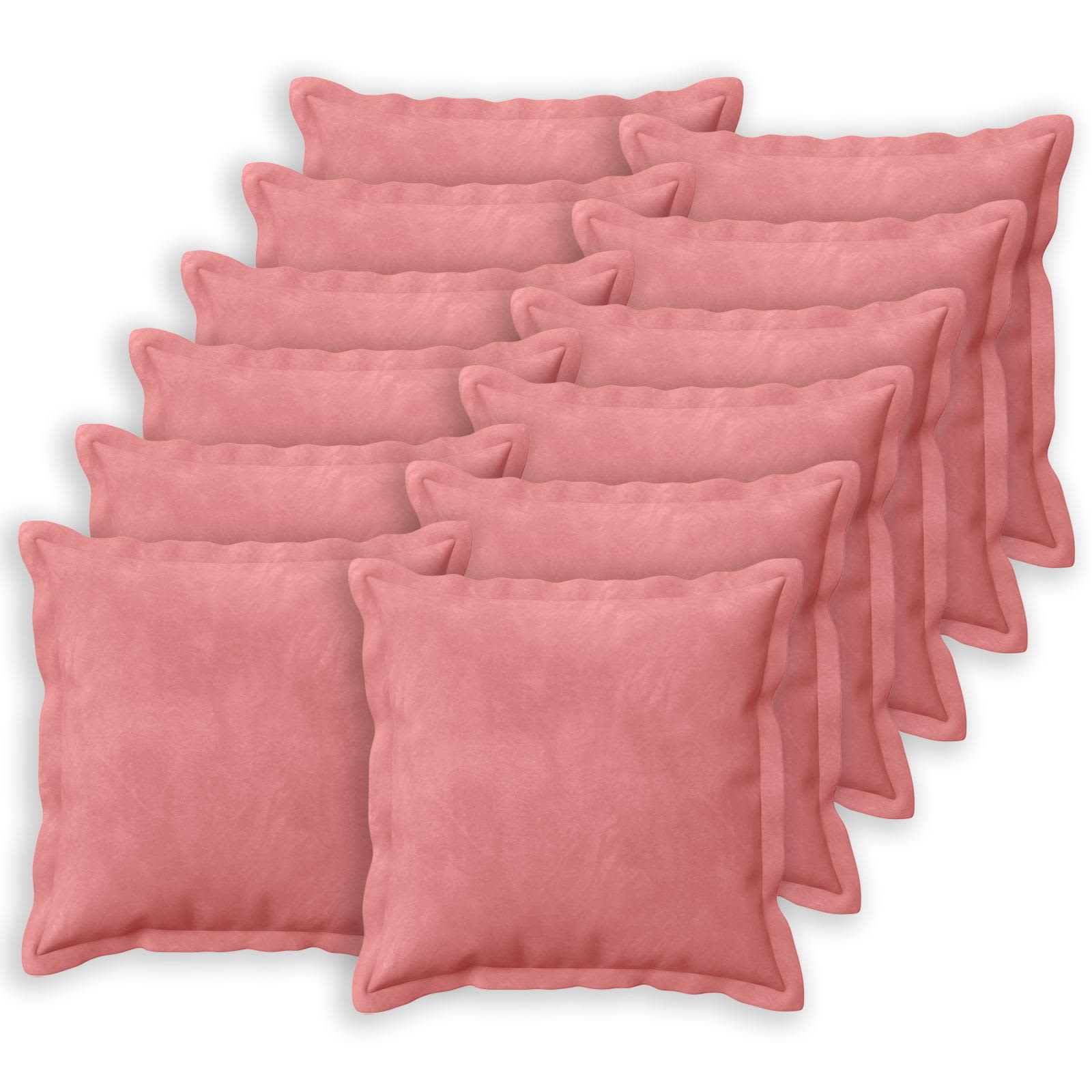 vidaXL Cushion Cover 12 pcs HOUTEN Pink 40 x 40 cm Velvet 2