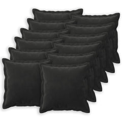 vidaXL Cushion Cover 12 pcs HOUTEN Black 40 x 40 cm Velvet 2