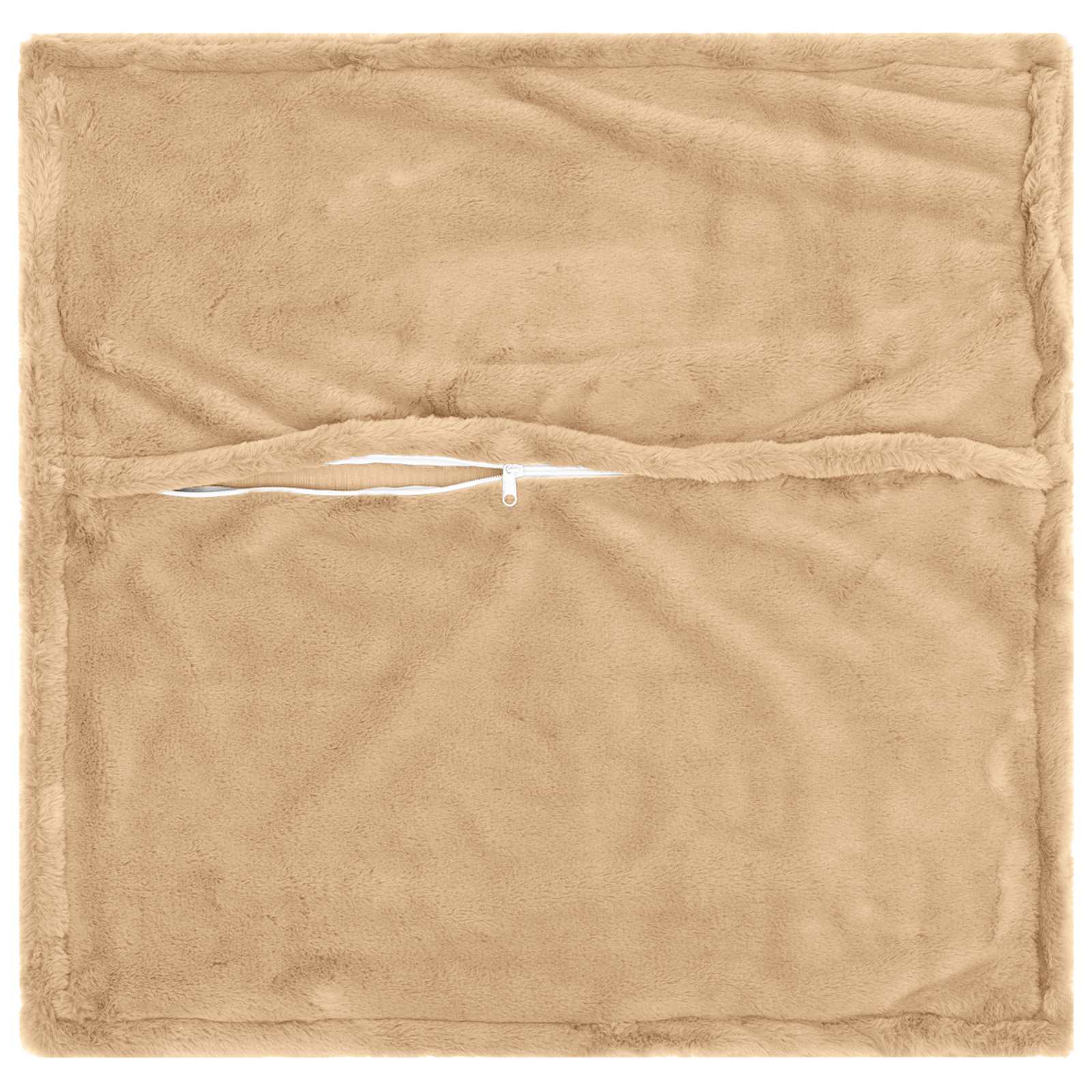vidaXL Cushion Cover 12 pcs HOUTEN Cream 40 x 40 cm Faux Rabbit Fur 4