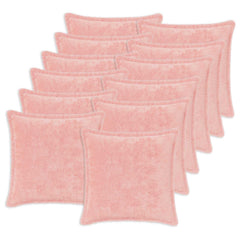 vidaXL Cushion Cover 12 pcs HOUTEN Pink 40 x 40 cm Faux Rabbit Fur 2