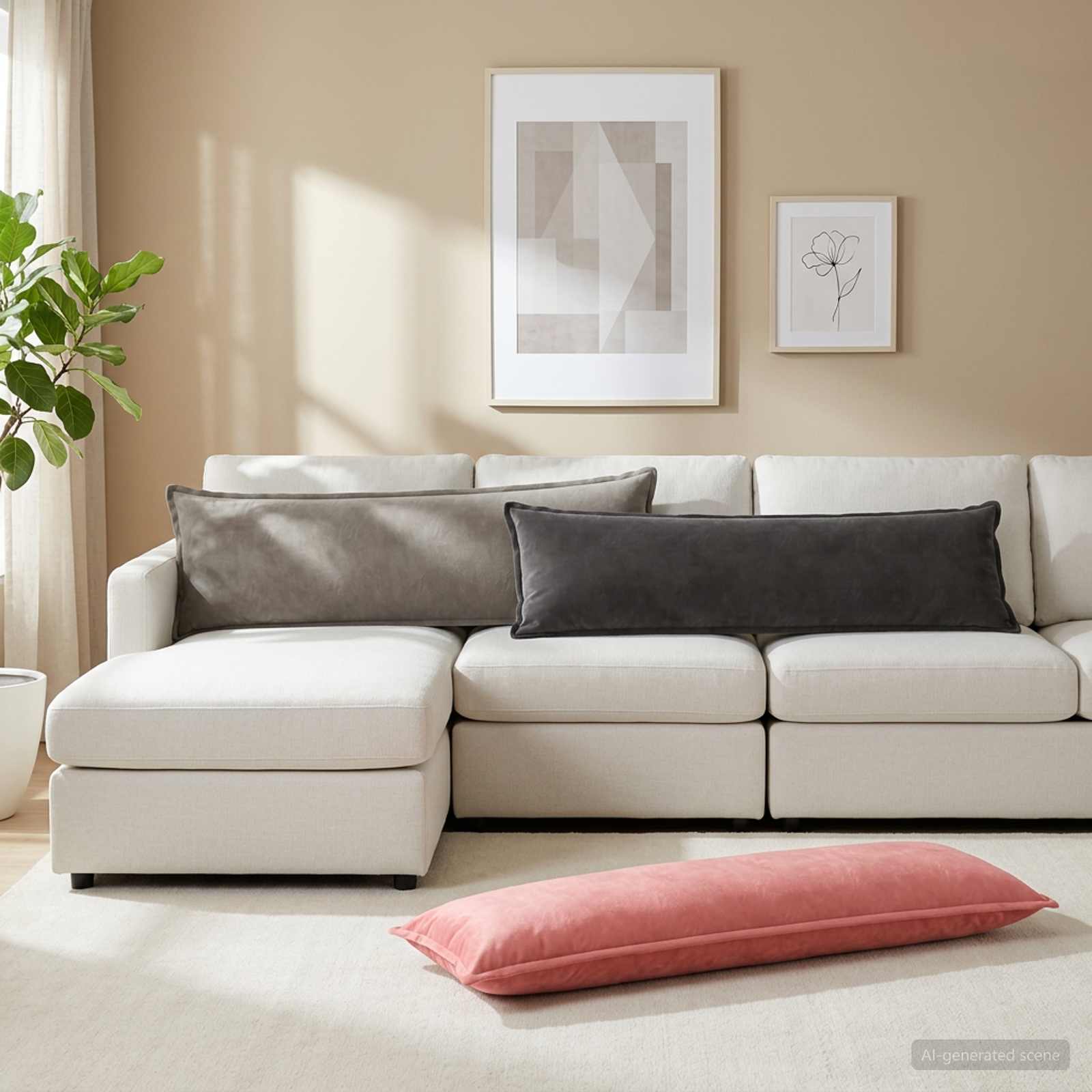 vidaXL Cushion with Pillow HOUTEN 2 pcs Light Grey Velvet 1