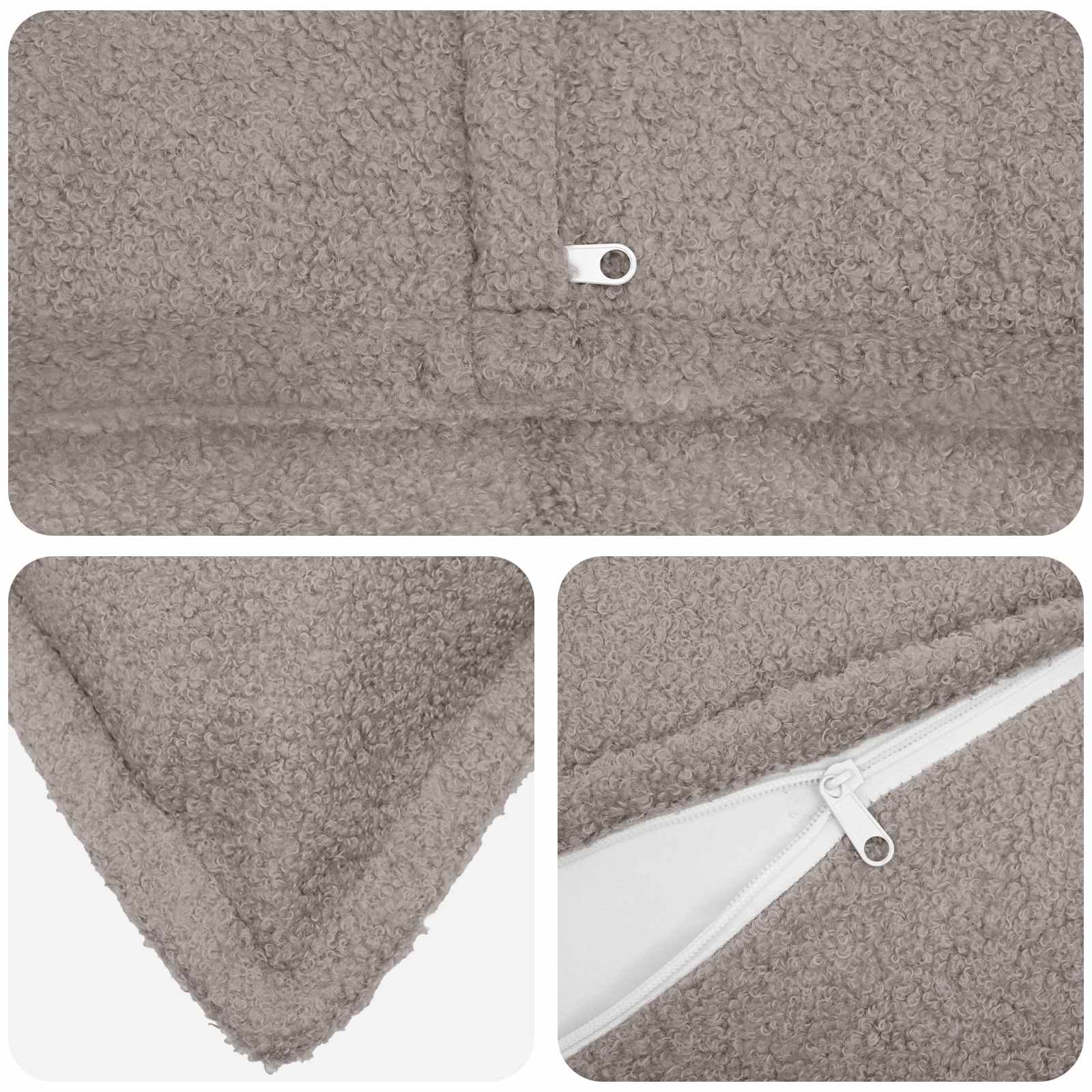 vidaXL Cushion Cover 2 pcs HOUTEN Light Grey 40 x 145 cm Bouclé 4