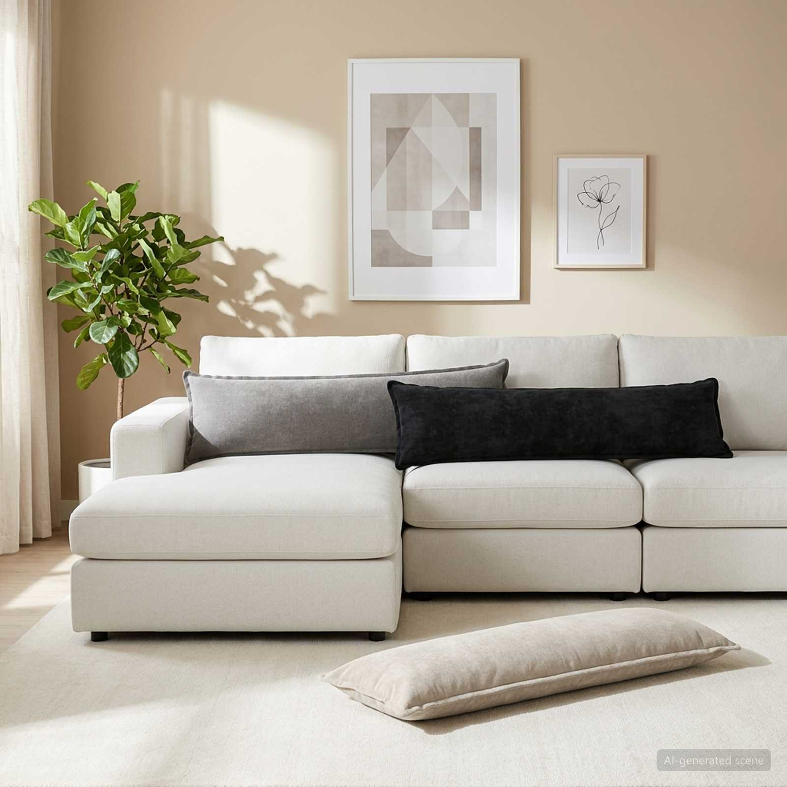 vidaXL Cushion Cover 2 pcs HOUTEN Dark Grey 40 x 145 cm 1