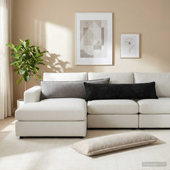 vidaXL Cushion Cover 2 pcs HOUTEN Light Grey 40 x 145 cm 1