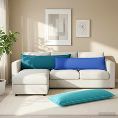 vidaXL Cushion with Pillow HOUTEN Turquoise 40 x 145 cm Polyester 1