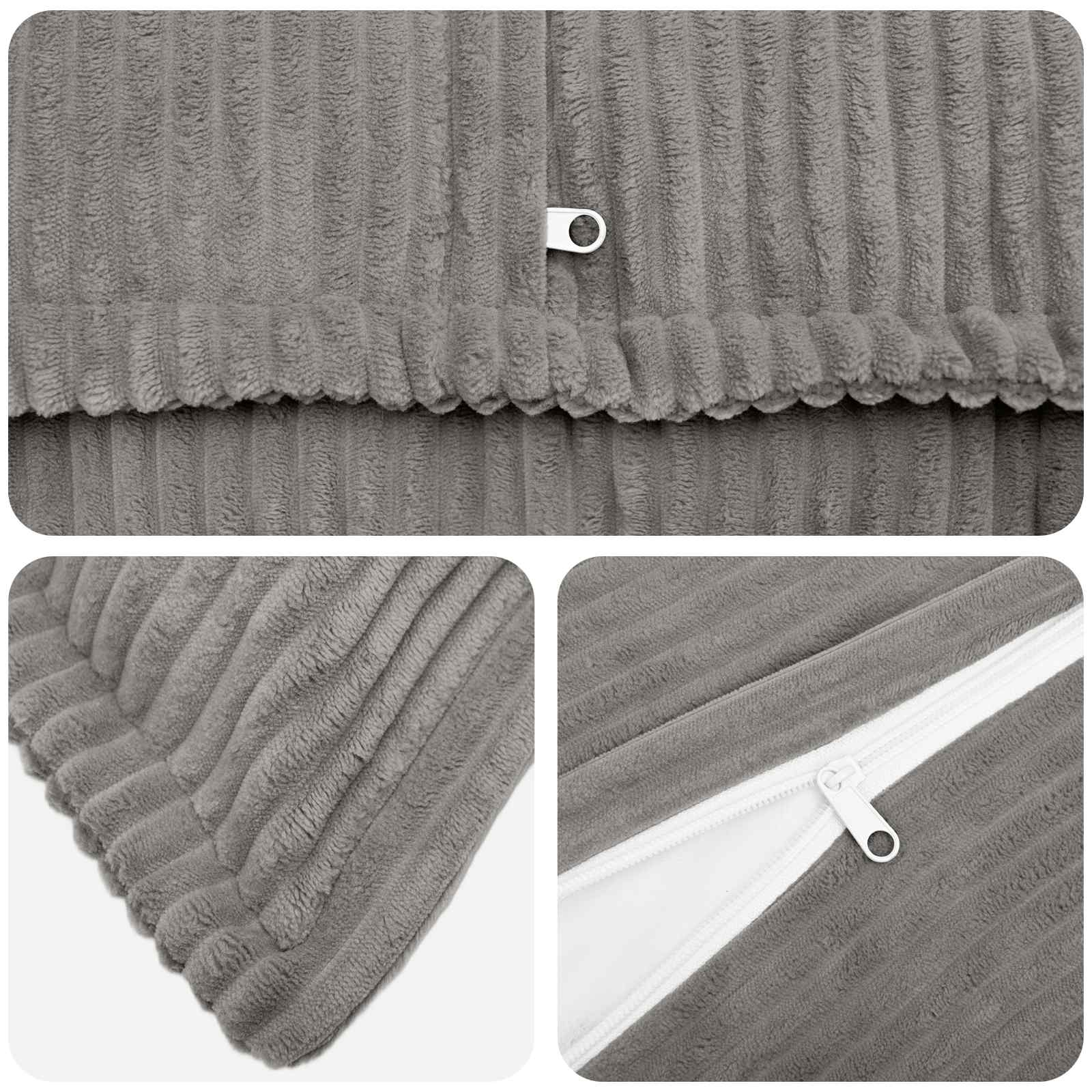 vidaXL Cushion Cover 6 pcs HOUTEN Light Grey 40 x 60 cm Corduroy 4