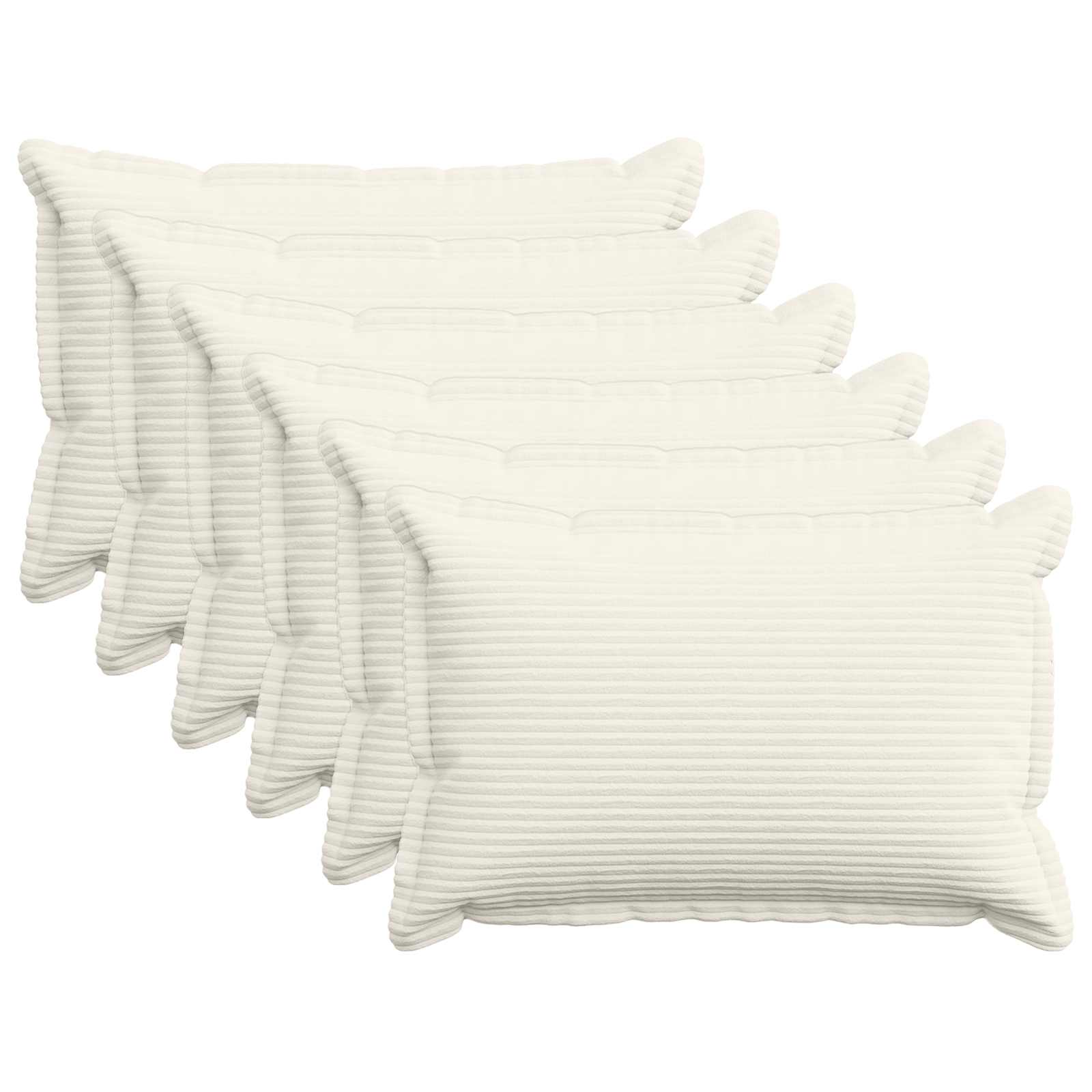 vidaXL Cushion Cover 6 pcs HOUTEN Cream 40 x 60 cm Corduroy 1