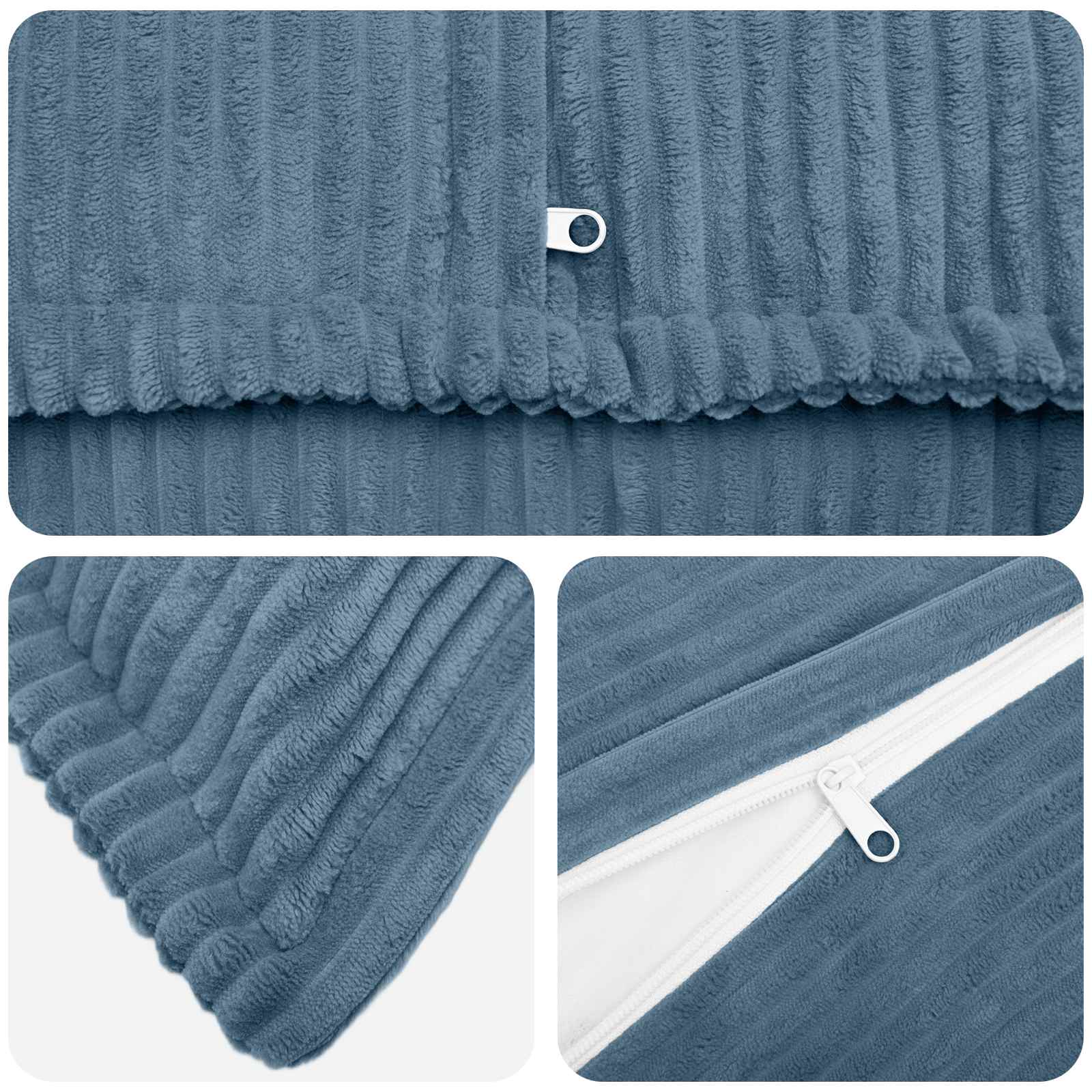 vidaXL Cushion Cover 6 pcs HOUTEN Blue 40 x 60 cm Corduroy 4