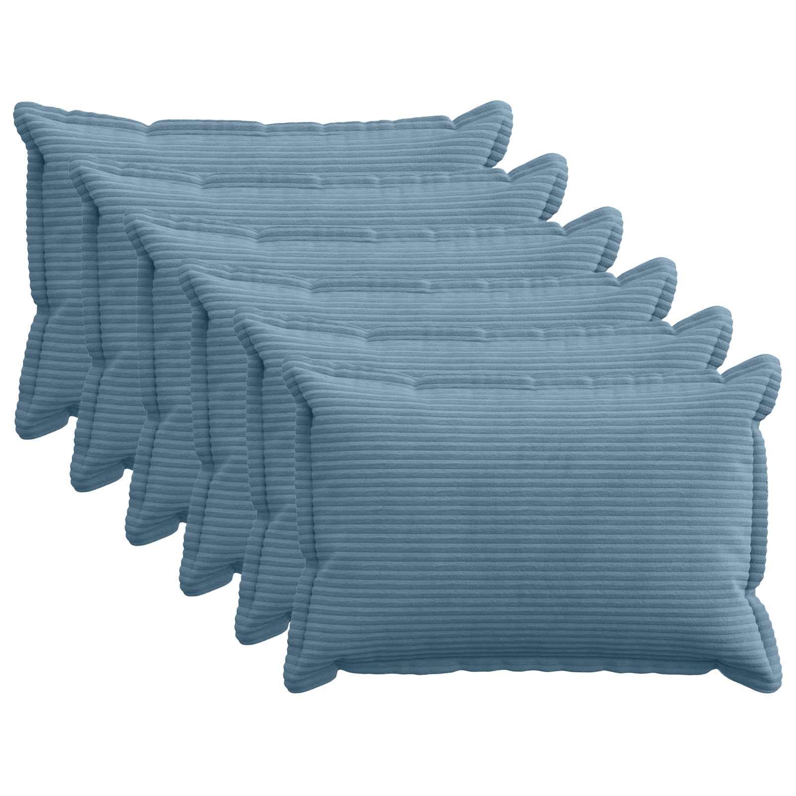 vidaXL Cushion Cover 6 pcs HOUTEN Blue 40 x 60 cm Corduroy 1