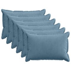 vidaXL Cushion Cover 6 pcs HOUTEN Blue 40 x 60 cm Corduroy 1