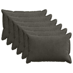 vidaXL Cushion Cover 6 pcs HOUTEN Anthracite 40 x 60 cm Corduroy 1