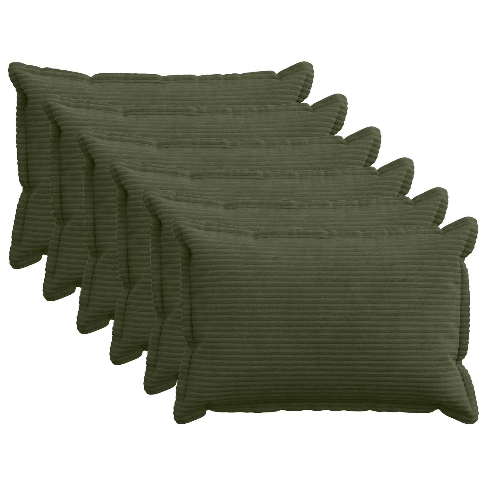 vidaXL Cushion Cover 6 pcs HOUTEN Green 40 x 60 cm Corduroy 1