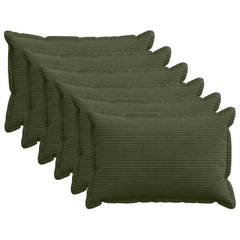 vidaXL Cushion Cover 6 pcs HOUTEN Green 40 x 60 cm Corduroy 1