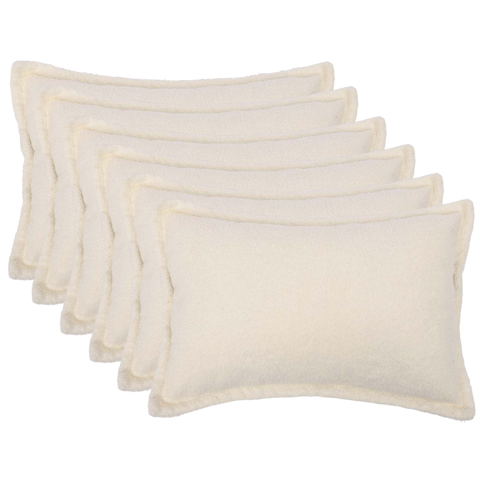vidaXL Cushion Cover 6 pcs HOUTEN Cream 40 x 60 cm Bouclé 1