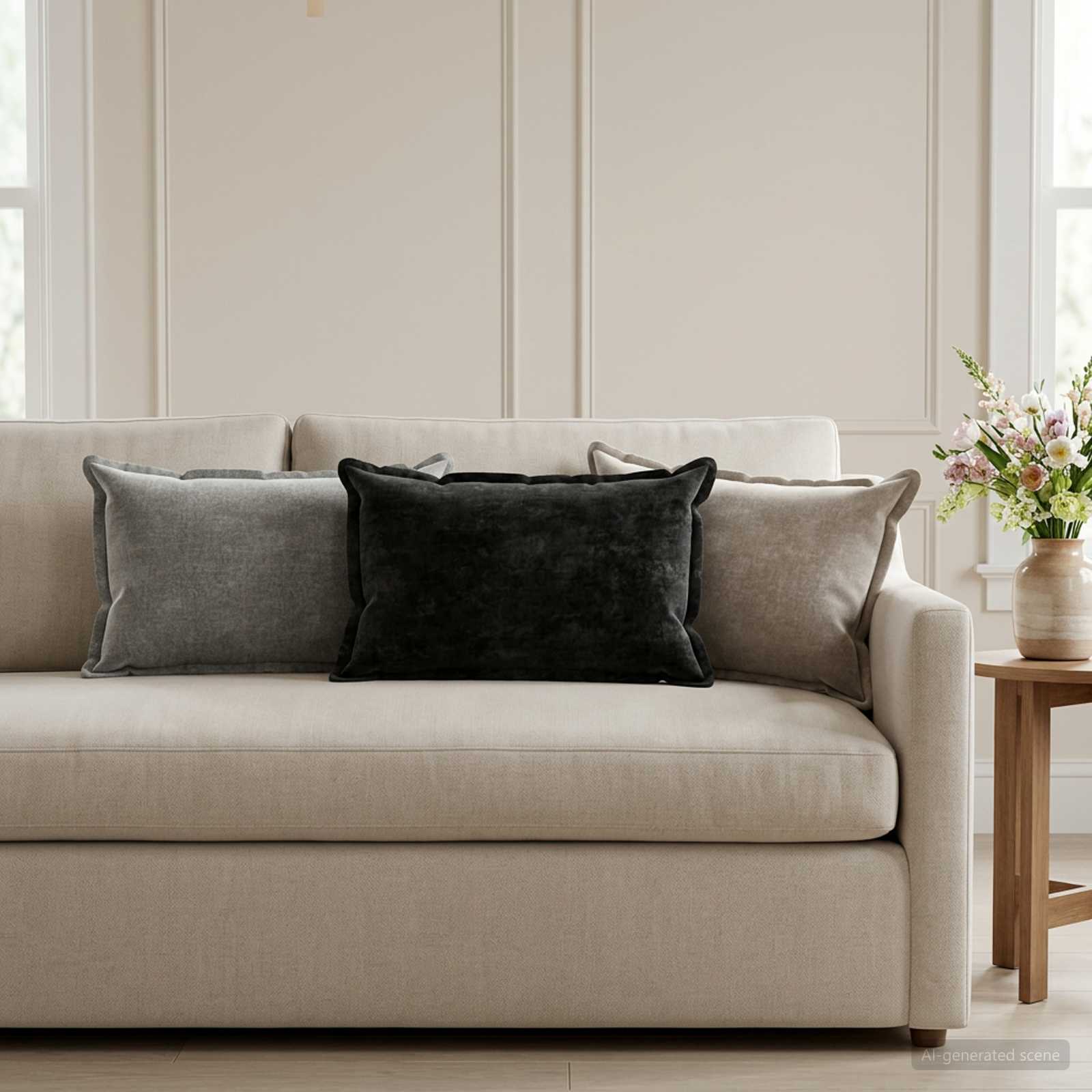 vidaXL Cushion Cover 6 pcs HOUTEN Dark Grey 40 x 60 cm Chenille Fabric 1