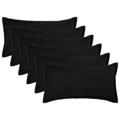 vidaXL Cushion Cover 6 pcs HOUTEN Black 40 x 70 cm Bouclé 1