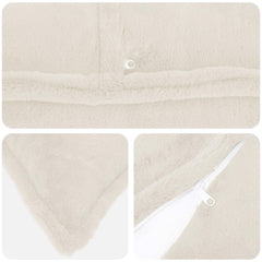 vidaXL Cushion Cover 6 pcs HOUTEN White 40 x 70 cm Faux Rabbit Fur 5