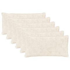 vidaXL Cushion Cover 6 pcs HOUTEN White 40 x 70 cm Faux Rabbit Fur 2