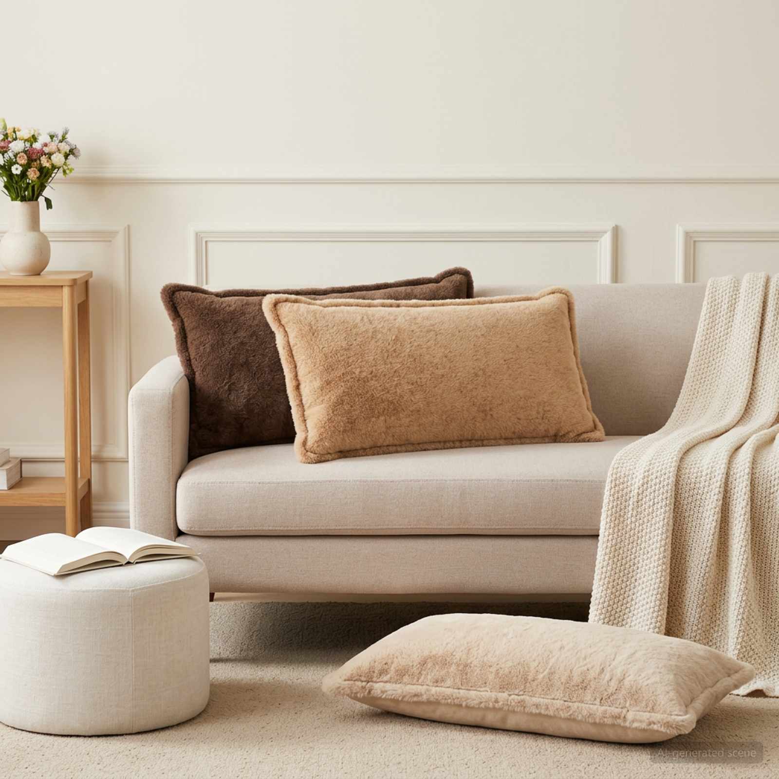 vidaXL Cushion Cover 6 pcs HOUTEN Light Brown 40 x 70 cm 1