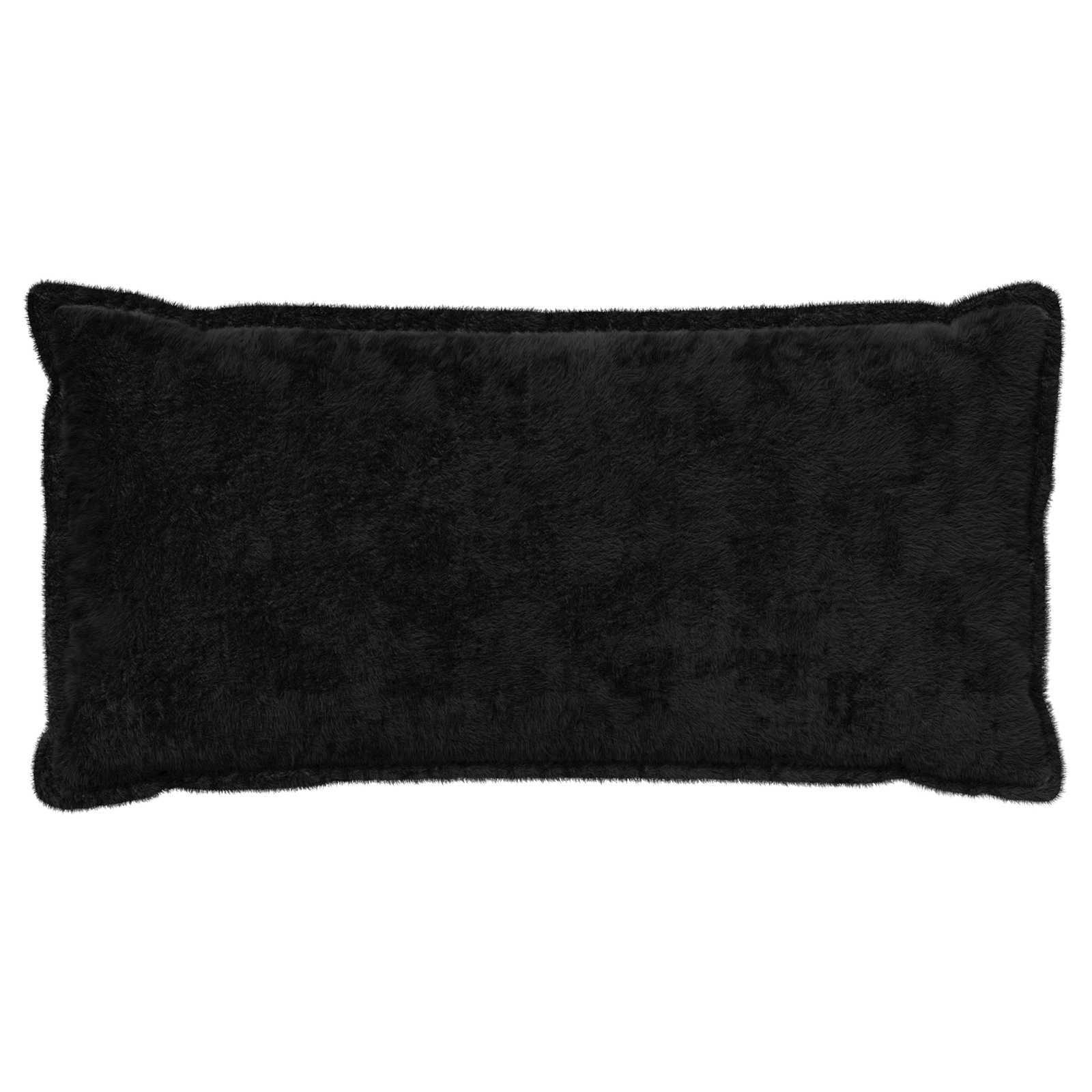 vidaXL Cushion Cover 6 pcs HOUTEN Black 40 x 70 cm Faux Rabbit Fur 3