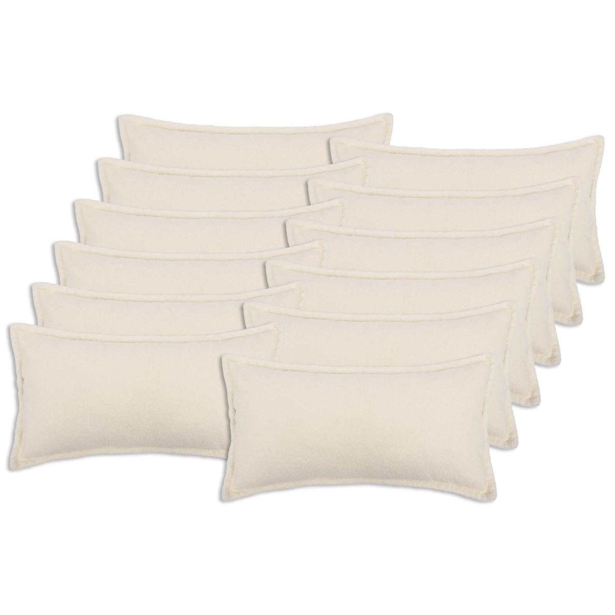 vidaXL Cushion Cover 12 pcs HOUTEN Cream 40 x 80 cm Bouclé 2