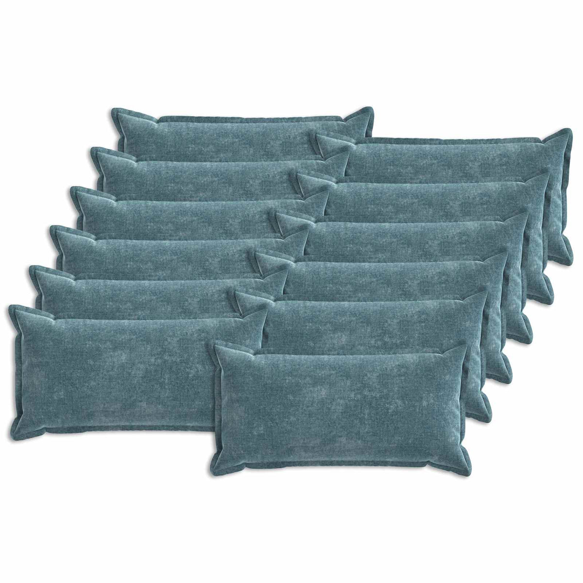 vidaXL Cushion Cover 12 pcs HOUTEN Blue 40 x 80 cm Chenille Fabric 2