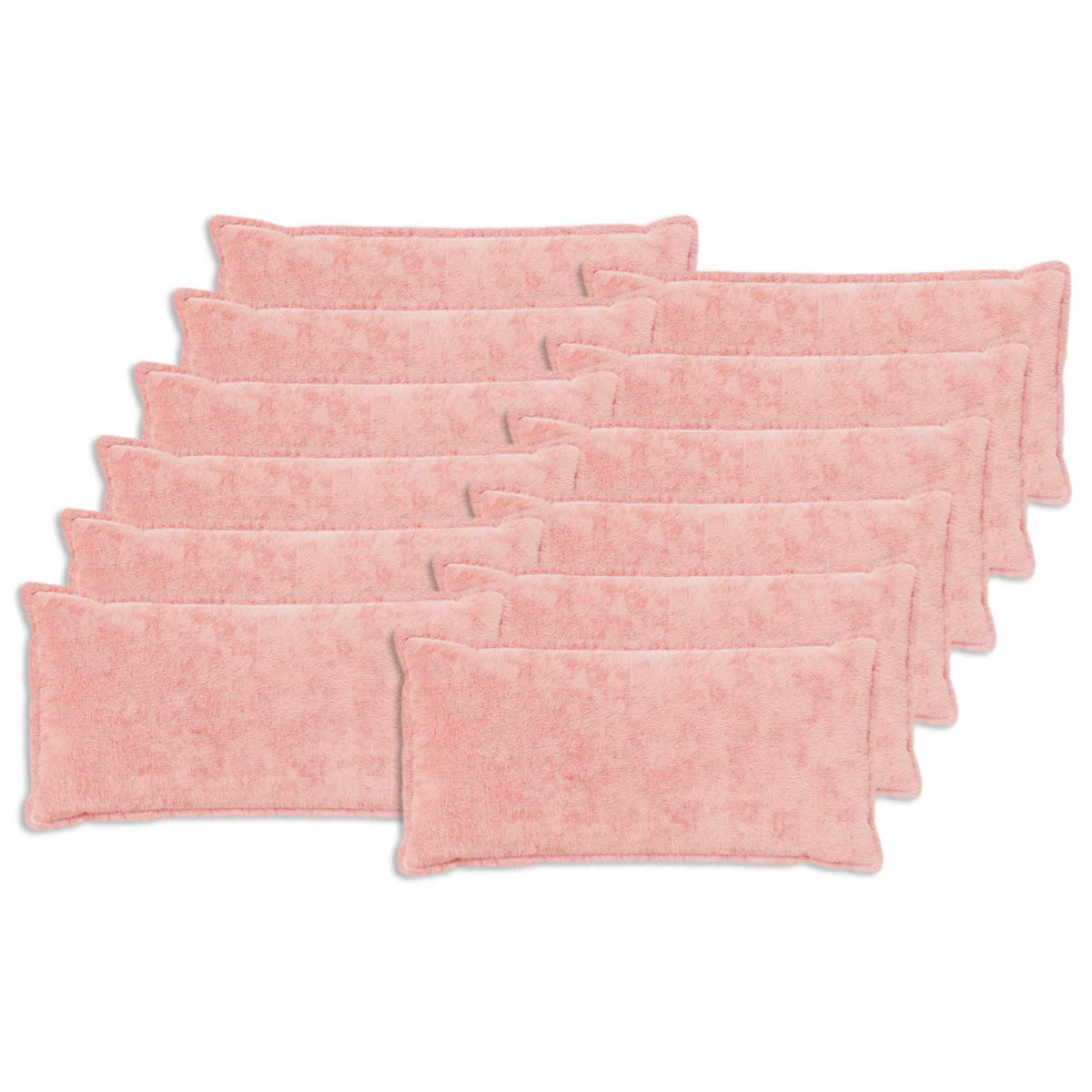 vidaXL Cushion Cover 12 pcs HOUTEN Pink 40 x 80 cm Faux Rabbit Fur 2