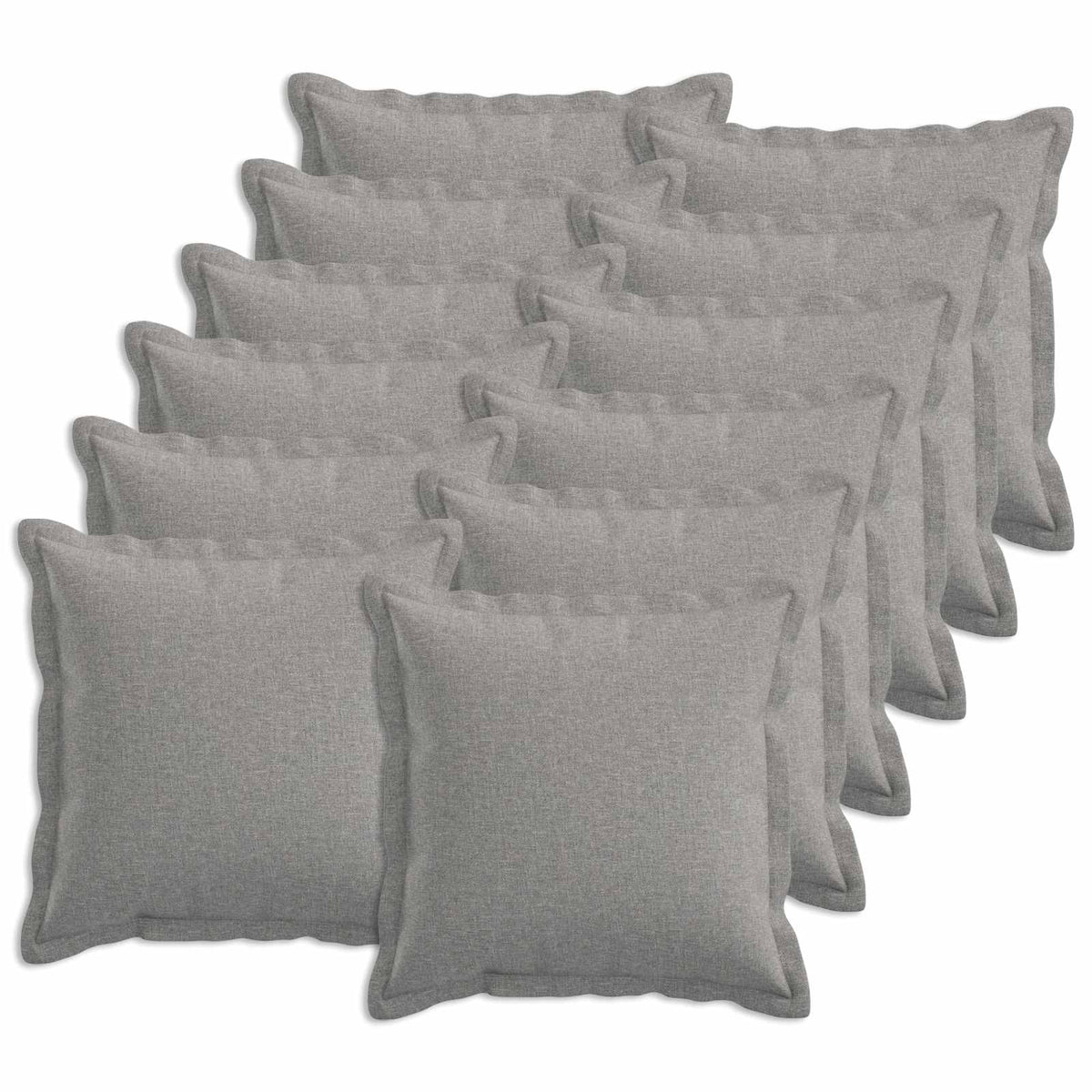 vidaXL Cushion Cover 12 pcs HOUTEN Cloud Grey 45 x 45 cm Faux Linen 2