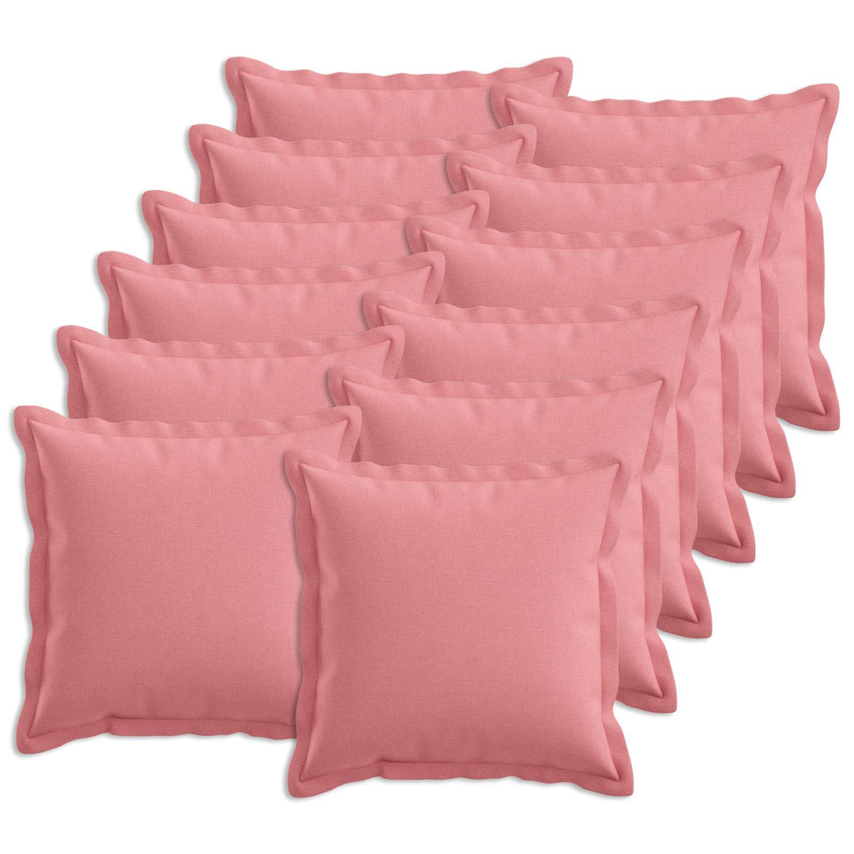 vidaXL Cushion Cover 12 pcs HOUTEN Pink 45 x 45 cm Faux Linen 2
