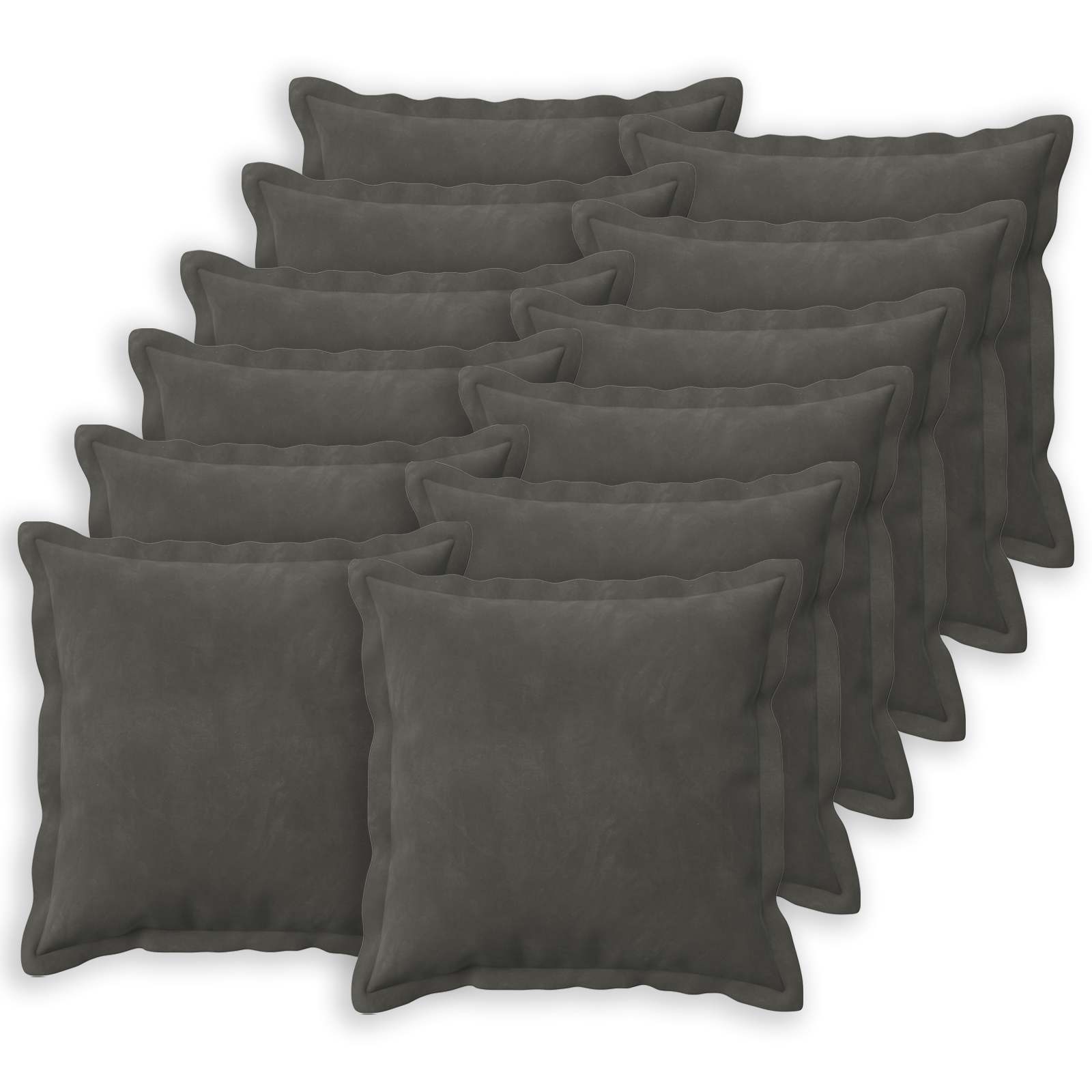 vidaXL Cushion Cover 12 pcs HOUTEN Dark Grey 45 x 45 cm Velvet 2