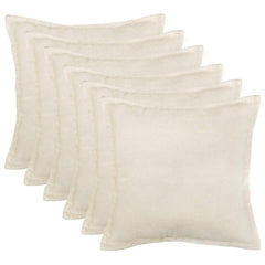 vidaXL Cushion Cover 6 pcs HOUTEN Cream 45 x 45 cm Bouclé 1