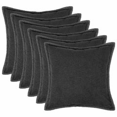 vidaXL Cushion Cover 6 pcs HOUTEN Dark Grey 45 x 45 cm Bouclé 1