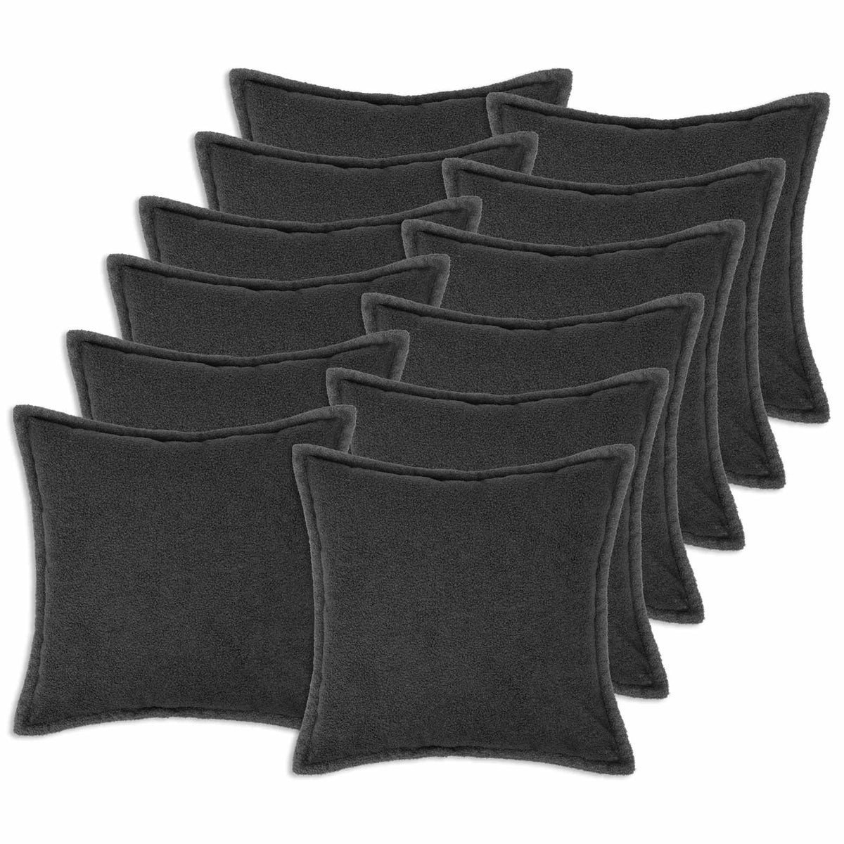 Cushion Cover HOUTEN Dark Grey Bouclé