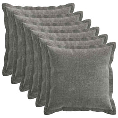vidaXL Cushion Cover 6 pcs HOUTEN Dark Grey 45 x 45 cm Chenille Fabric 2