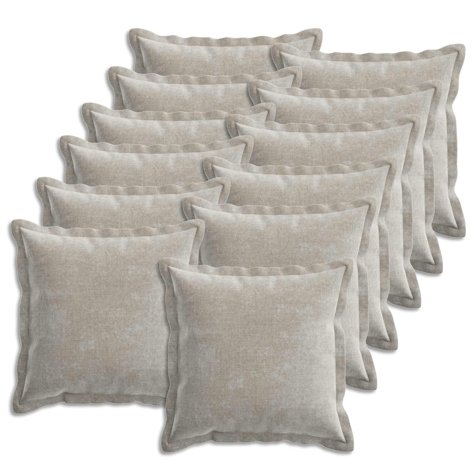 vidaXL Cushion Cover 12 pcs HOUTEN Light Grey 45 x 45 cm 2