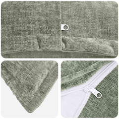 vidaXL Cushion Cover 12 pcs HOUTEN Green 45 x 45 cm Chenille Fabric 5