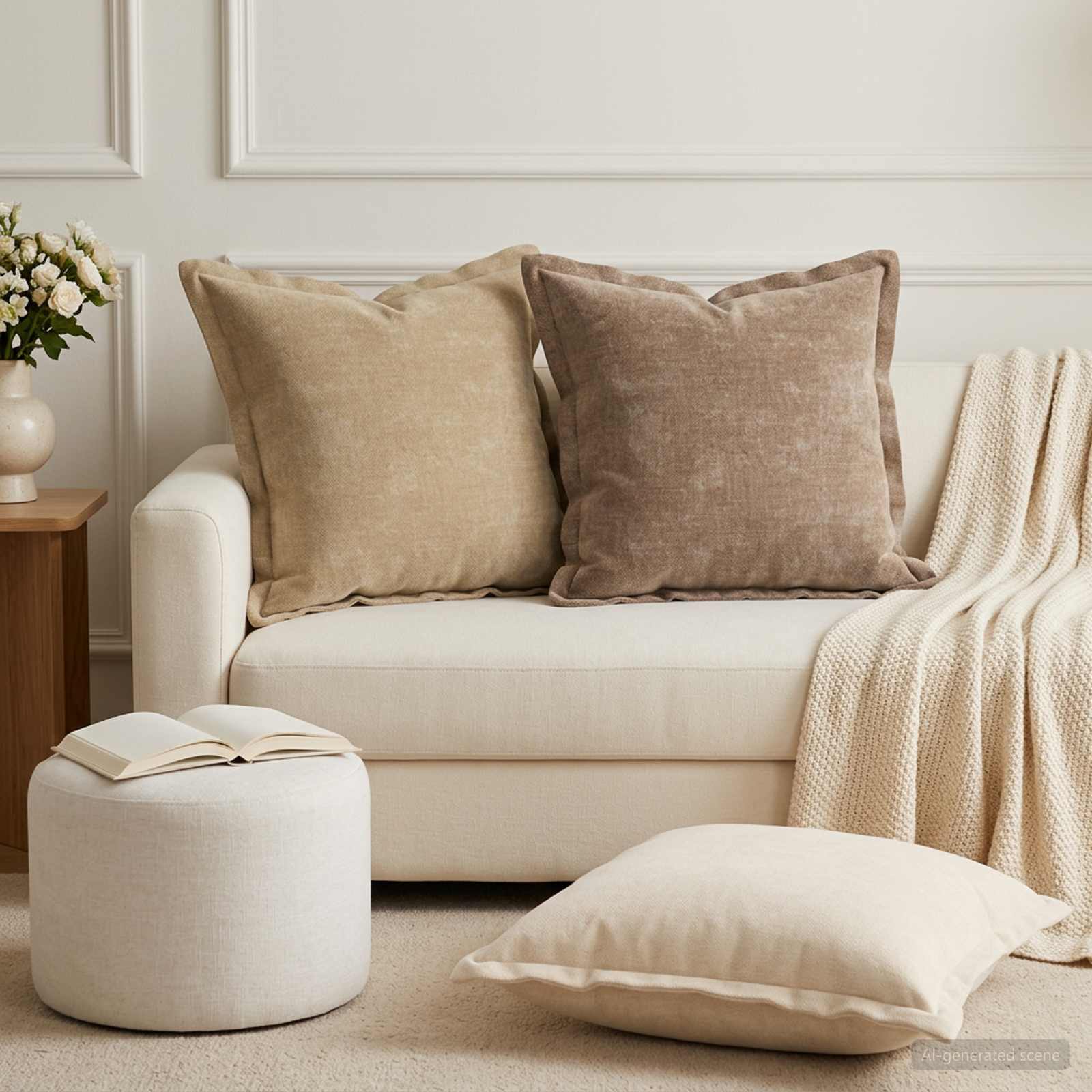 vidaXL Cushion Cover 6 pcs HOUTEN Brown 45 x 45 cm Chenille Fabric 1