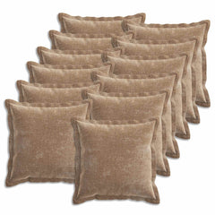 vidaXL Cushion Cover 12 pcs HOUTEN Brown 45 x 45 cm Chenille Fabric 2