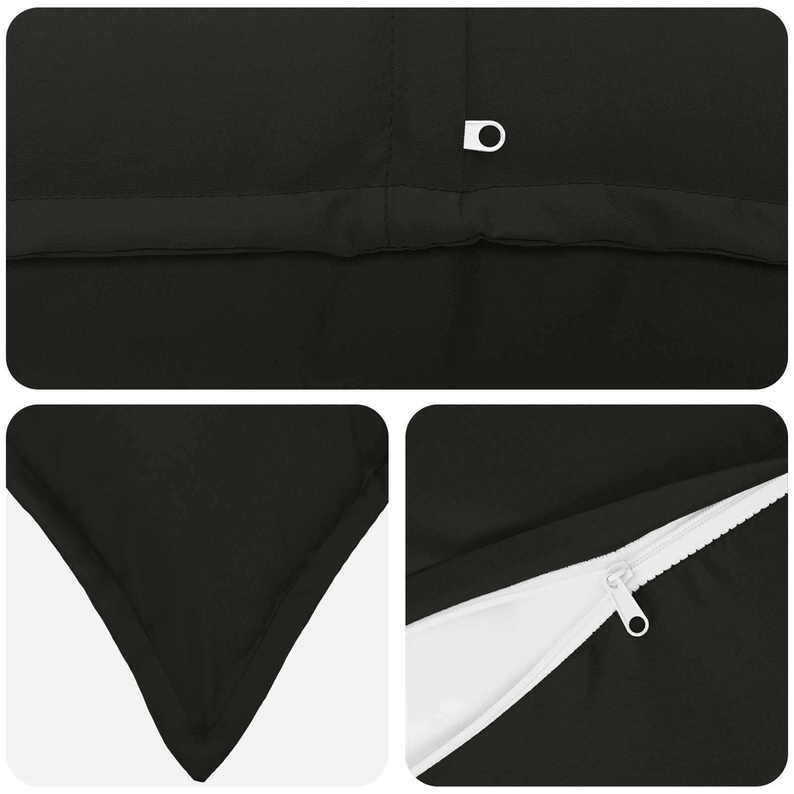 vidaXL Cushion Cover 12 pcs HOUTEN Black 45 x 45 cm Polyester 5