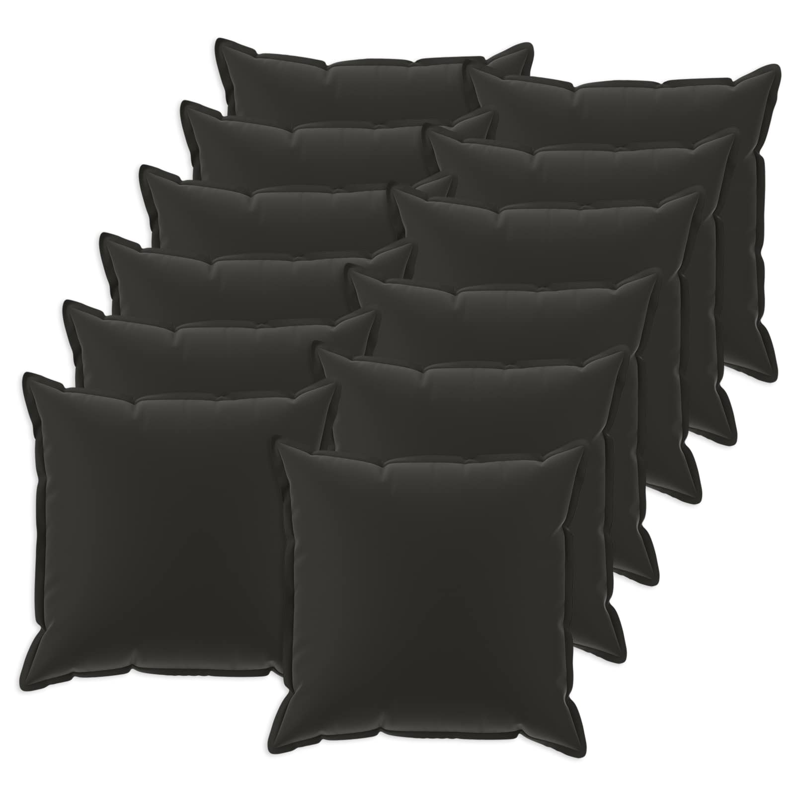 vidaXL Cushion Cover 12 pcs HOUTEN Black 45 x 45 cm Polyester 2