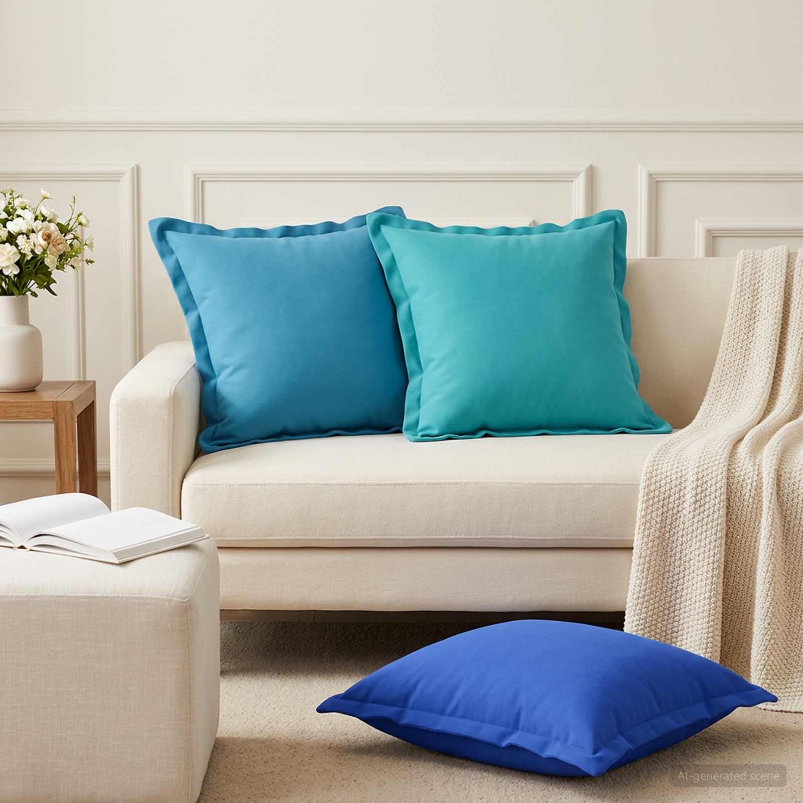 vidaXL Cushion Cover 12 pcs HOUTEN Turquoise 50 x 50 cm Polyester 1