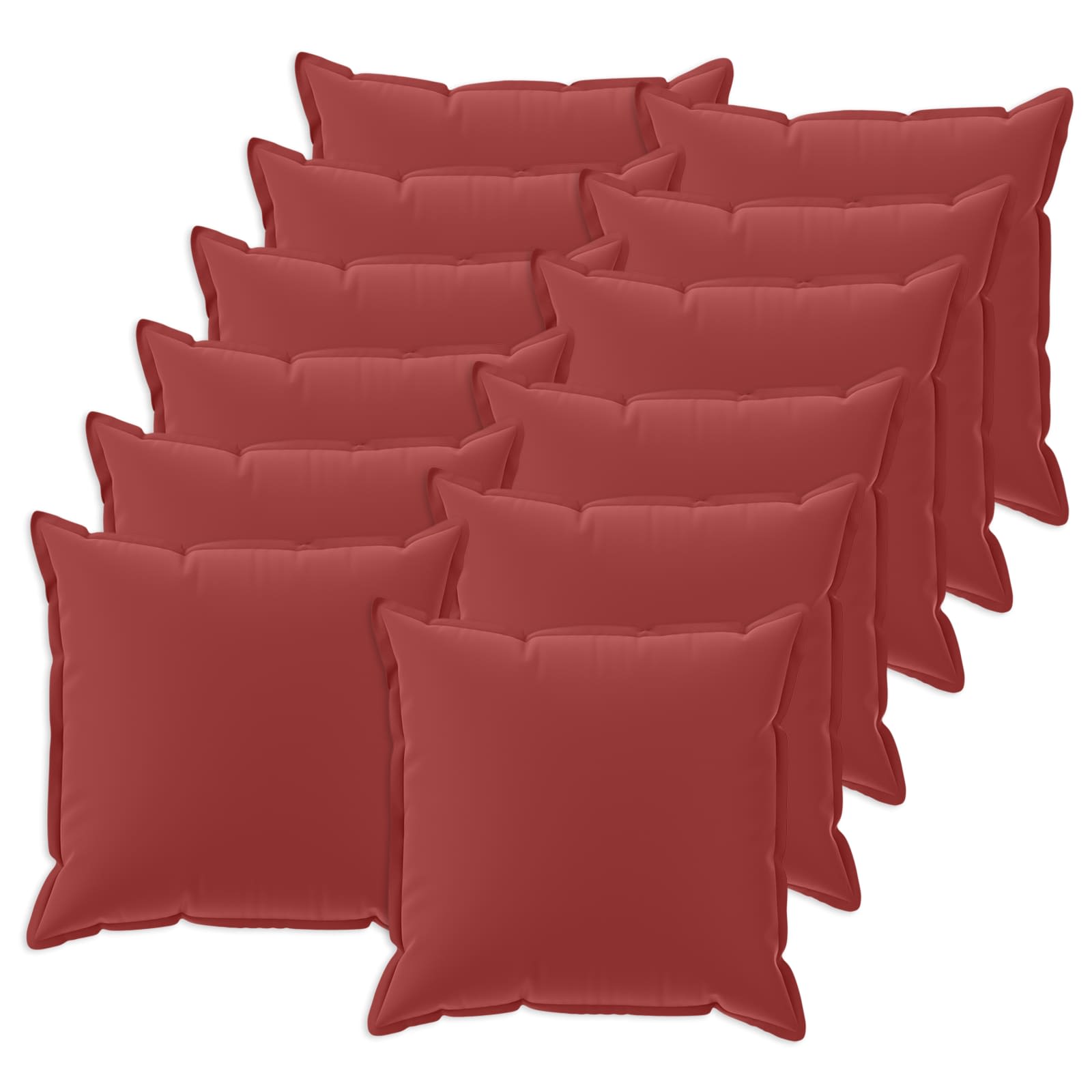 vidaXL Cushion Cover 12 pcs HOUTEN Wine Red 45 x 45 cm Polyester 2