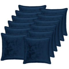 vidaXL Cushion Cover 12 pcs HOUTEN Navy Blue 45 x 45 cm Flannel 2