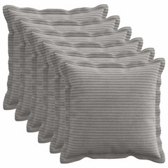 vidaXL Cushion Cover 6 pcs HOUTEN Light Grey 50 x 50 cm Corduroy 1