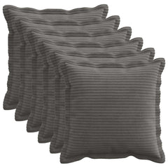 vidaXL Cushion Cover 6 pcs HOUTEN Dark Grey 50 x 50 cm Corduroy 1