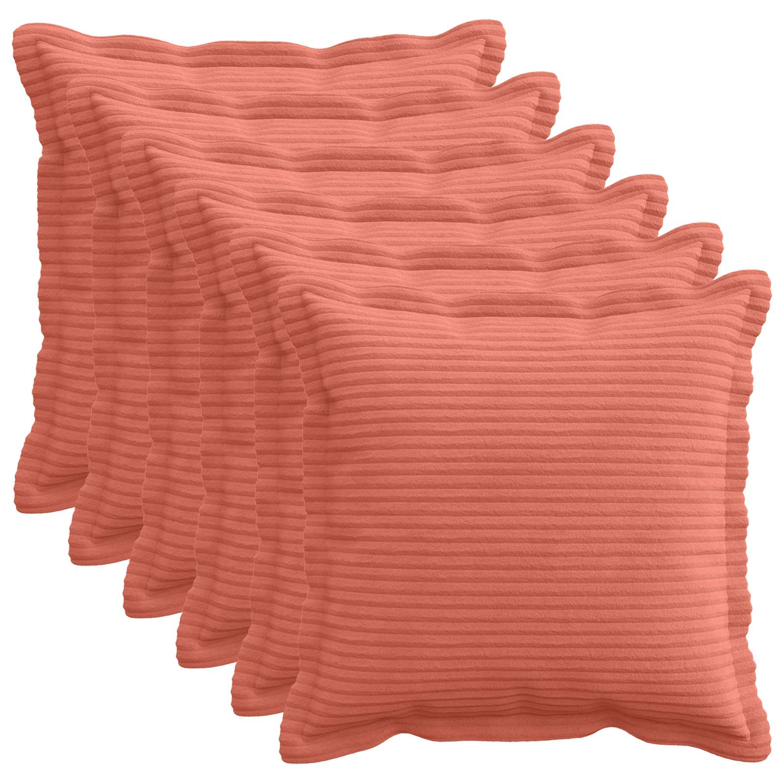 vidaXL Cushion Cover 6 pcs HOUTEN Red Orange 50 x 50 cm Corduroy 1