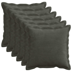 vidaXL Cushion Cover 6 pcs HOUTEN Anthracite 50 x 50 cm Corduroy 1