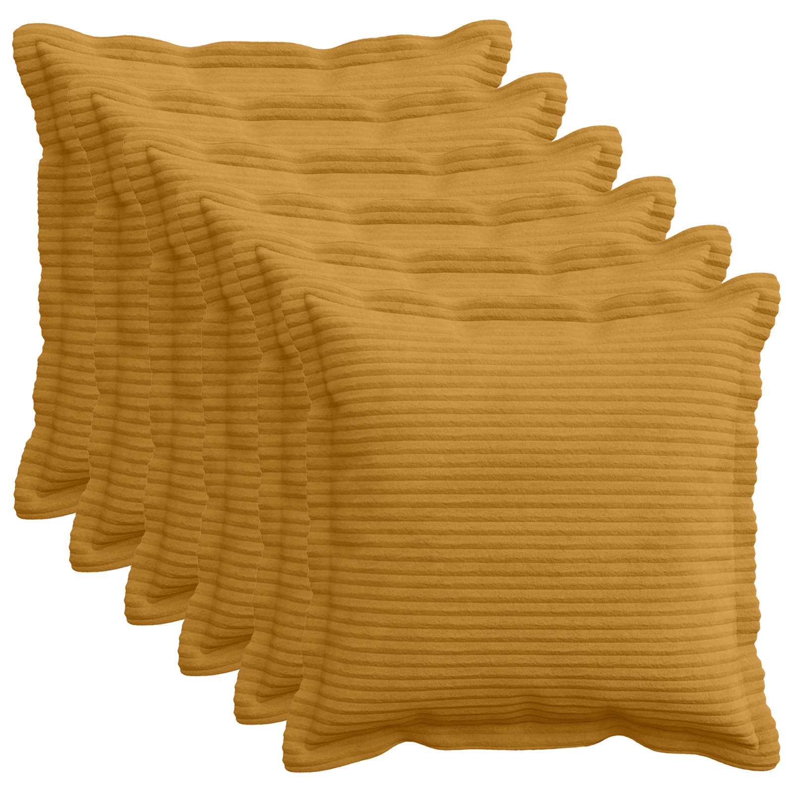 vidaXL Cushion Cover 6 pcs HOUTEN Yellow 50 x 50 cm Corduroy 1