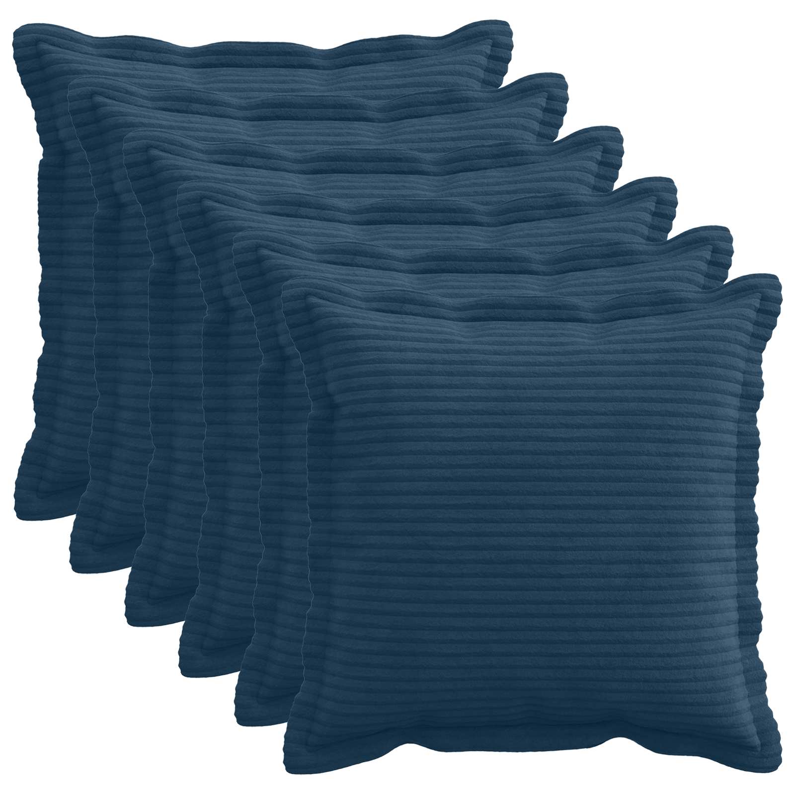 vidaXL Cushion Cover 6 pcs HOUTEN Navy Blue 50 x 50 cm Corduroy 1